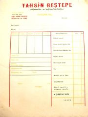 Tahsin BEŞTEPE Gümrük Komisyoncusu  / Fatura - Efemera