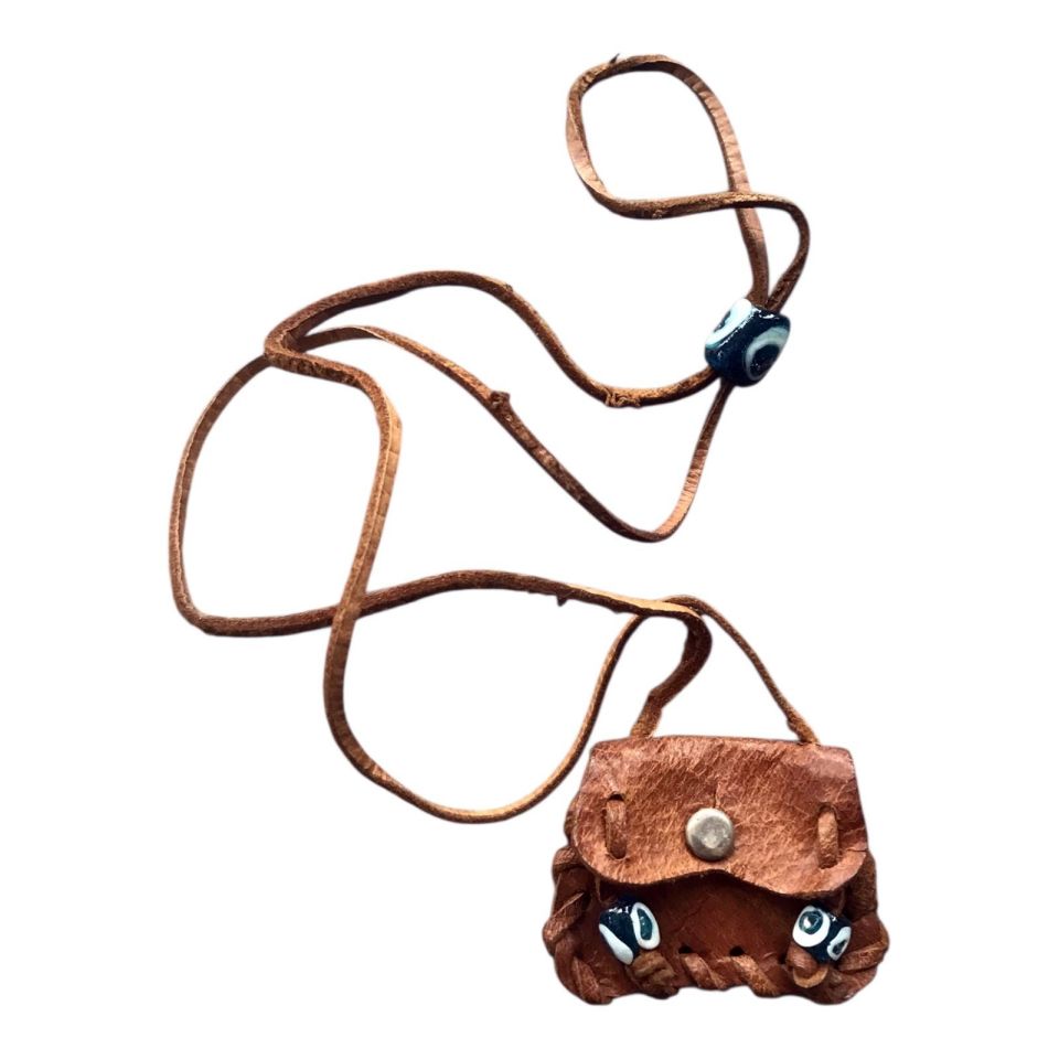 1970'ler Marmaris hatırası - Deriden mamul kolye