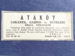 Ataköy lokanta, gazino ve büfeleri - 1966 tarihli gazetelerden