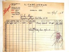 İ. Cabi AKMAN Böhler, Klingerit  / Fatura - Efemera