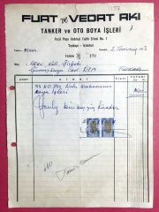 Fuat ve Vedat AKI - Tanker ve Oto Boya / Fatura