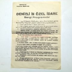 Denizli ili özel idare sergi programı - 1948 Büyükbaş hayvan yarışması - Efemera