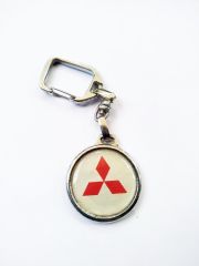 Mitsubishi metal çerçeveli, polyster  kırmızı Anahtarlık