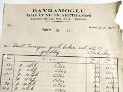Bayramoğlu İmalat ve Ticarethanesi Şirinevler - Fatura / Eski Bakırköy