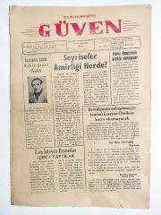 Diyarbakır Demokrasiye Güven gazetesi, 22 Temmuz 1955 - Efemera