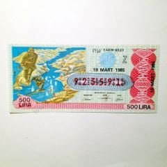 19 Mart 1985 Yarım bilet - Milli Piyango Çanakkale savaşı - Efemera