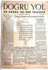 Doğru Yol En doğru yol Hak yoludur - 25 Temmuz 1947 - Eski Gazete