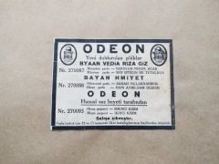 Odeon Yeni doldurulan plaklar / Dergi reklamı - Efemera