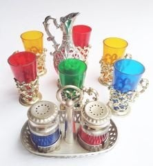 1970'ler rengarenk bardak takımı / Sert Plastik