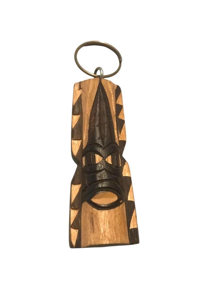 Ahşap Mask / Eski anahtarlık - 8 cm.