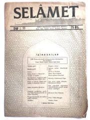Selamet - Dini, İlmi, Ahlaki, Siyasi Haftalık Mecmua Sayı:11