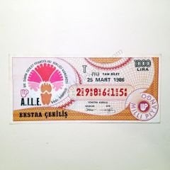 253.1986 Tam bilet - Ekstra çekiliş 16. Dünya devlet piyangoları