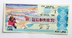 29 Eylül 1981 Tam bilet - Milli Piyango Bileti - Efemera