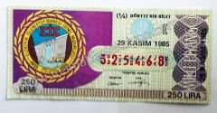 29 Kasım 1985 Dörtte bir bilet - Milli Piyango Bileti Elektrik İşleri Etüt İdaresi Genel Müdürlüğü 50. Yıl - Efemera