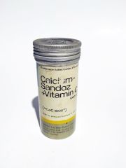 Calcium Sandoz + Vitamin C - Eski İlaç Şişeleri
