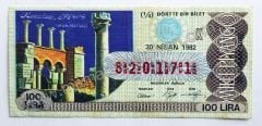 30 Nisan 1982 Dörtte bir bilet - Milli Piyango Bileti Kuşadası