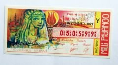 19 Temmuz 1977 Yarım bilet - Milli Piyango Bileti 5. İstanbul Festivali