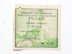 Küçükköy Gazi Mahallesi Merkez Camii Yaptırma ve Onarma Derneği - Yardım Makbuzu