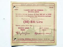 Türkiye Anıtlar Derneği / İstanbul Şubesi - Yardım Makbuzu