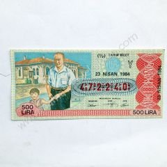 23 Nisan 1984 Yarım bilet, milli piyango 23 Nisan, Eski piyango - Efemera