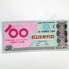 29 Temmuz 1986 dörtte bir bilet, milli piyango Otomobil 100 yaşında, Eski piyango - Efemera