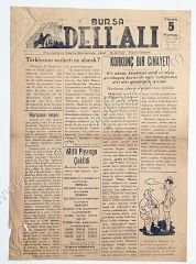 Bursa Dellalı gazetesi, 7 Nisan 1949, Sayı:1 - Efemera