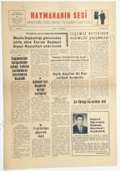 Haymananın Sesi gazetesi, 20 Ekim 1970 - Sayı:2 Haymana - Efemera