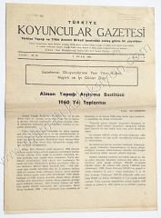 Türkiye Koyuncular Gazetesi, 1 Ocak 1961 - Sayı:59-60 Türkiye Yapağı ve Tiftik Anonim Şirketi - Efemera