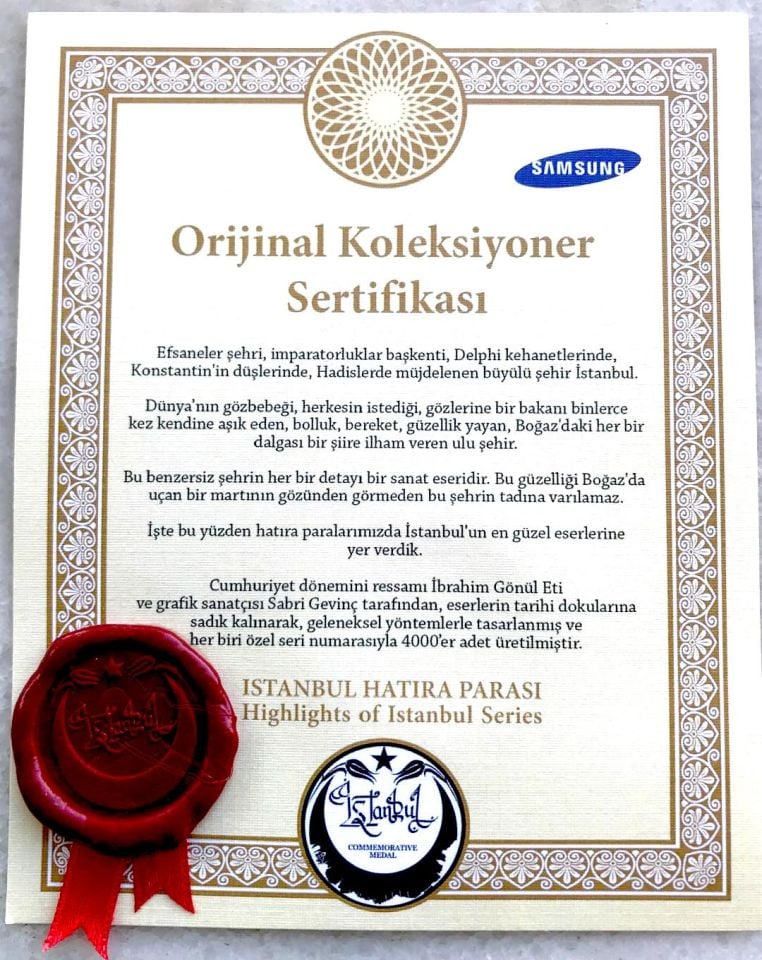 Samsung - İstanbul Hatıra Parası / 4'lü sertifikalı set
