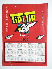 Tipitip Kent 1985 yılı karton duvar takvimi - Efemera