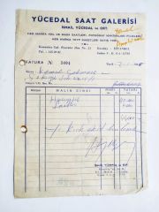 Yücedal saat galerisi - Teyp kasetleri satış, fatura / Efemera