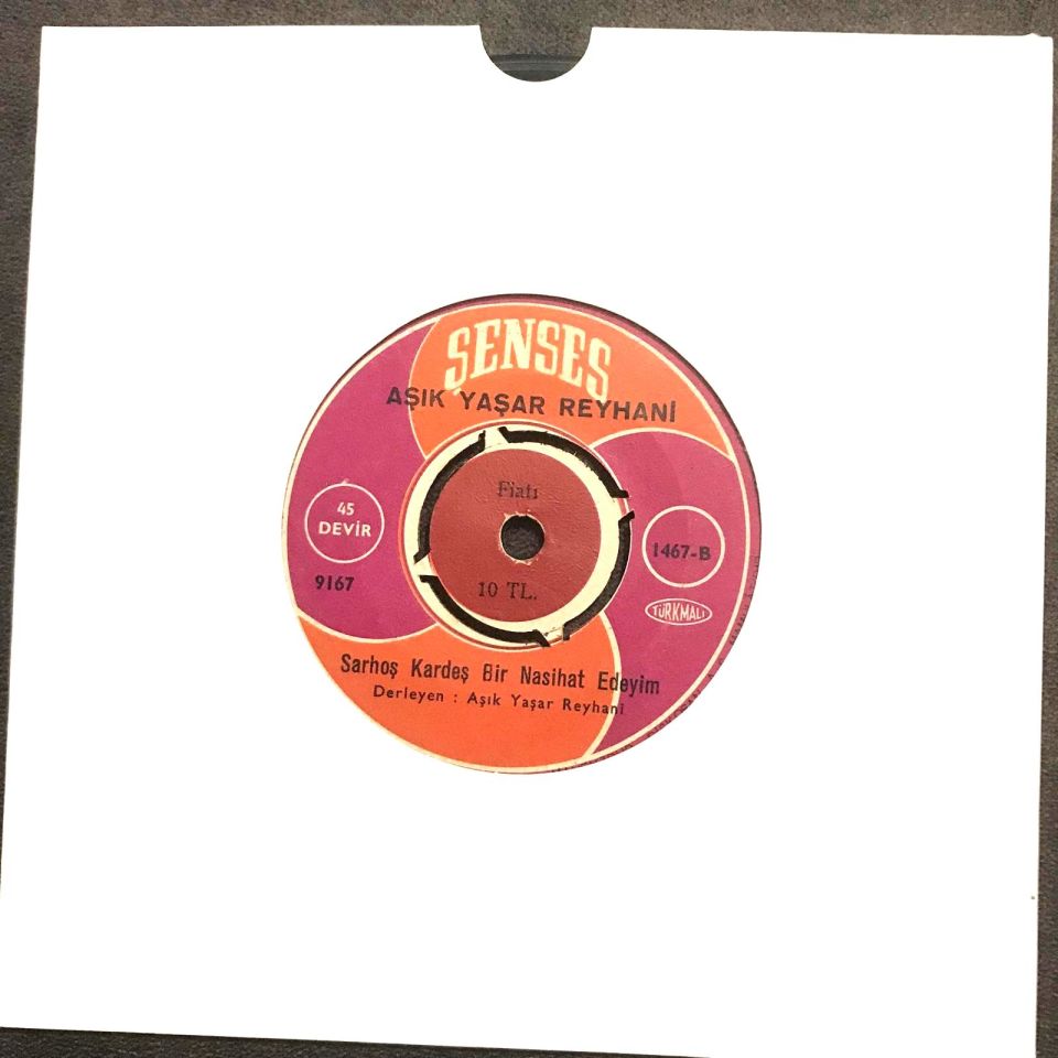 Aşık Yaşar Reyhani - Yabancın değilem / Sarhoş kardeş bir nasihat edeyim - 45'lik Plak