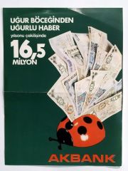 Akbank Uğur böceği kumbara'lı reklam 1975 - Efemera