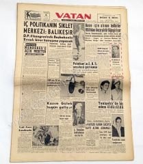 Vatan gazetesi, 6 Eylül 1958 Karagümrük, Vefa, - Efemera