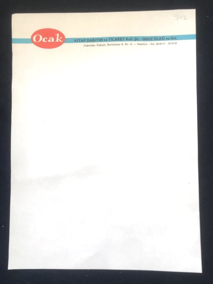 Ocak Kitap Dağıtım ve Ticaret - Antetli kağıt