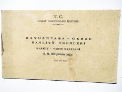 Haydarpaşa Gebze Banliyö Trenleri - 1978 Kalkış varış saatleri