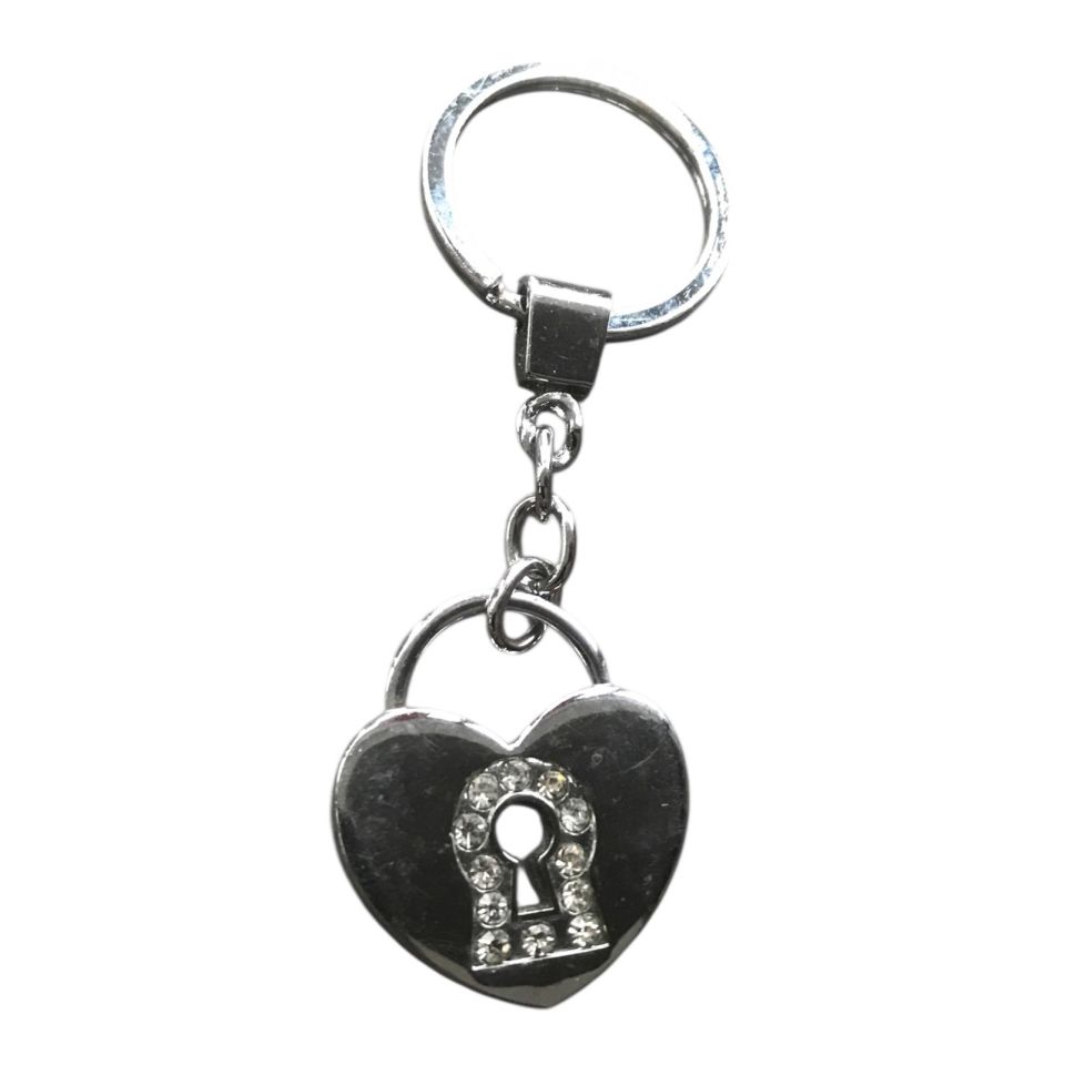 Kilitli Kalp - Taşlı Anahtarlık