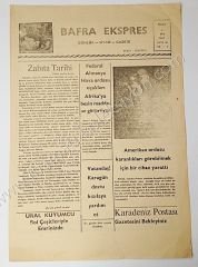 Bafra Ekspres gazetesi, 6 Nisan 1965 Samsun, Bafra - Efemera