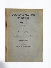 Dokuzuncu Milli Türk Tıp Kongresi / Dr. İhsan Hilmi ALANTAR - Kitap