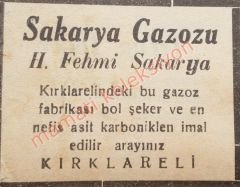 Sakarya Kırklareli / Gazete reklamı - Efemera