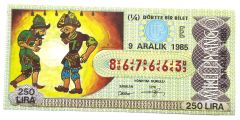 9 Aralık 1985 / Dörtte bir (Hacıvat Karagöz) - Piyango bileti