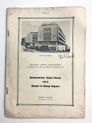 Hastanemizin Açılış Töreni 1963 Hizmet ve Hesap Raporu - Kitap