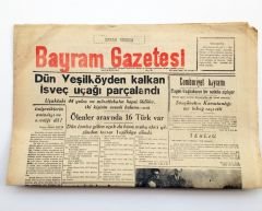 Bayram gazetesi, 28 Ekim 1948, Havacılık, Yeşilköy, Bakırköy - Efemera