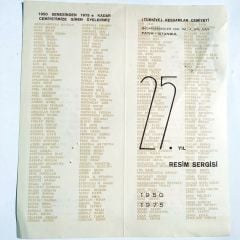 Türkiye Ressamlar Cemiyeti 25. yıl Resim Sergisi 1950-1975 - Efemera