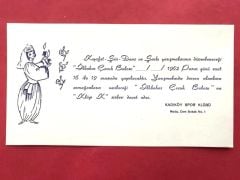 İlkbahar Çocuk Balosu 1962 Kadıköy Spor Klübü - Davetiye