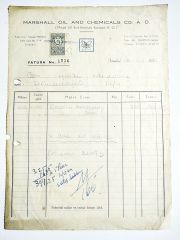 Marshall oil and chemical co. - Fatura/ Efemera