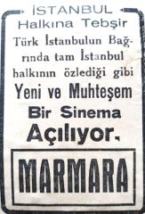 İstanbul halkına tebşir, Bir muhteşem sinema.. MARMARA / Dergi, gazete reklamı - Efemera