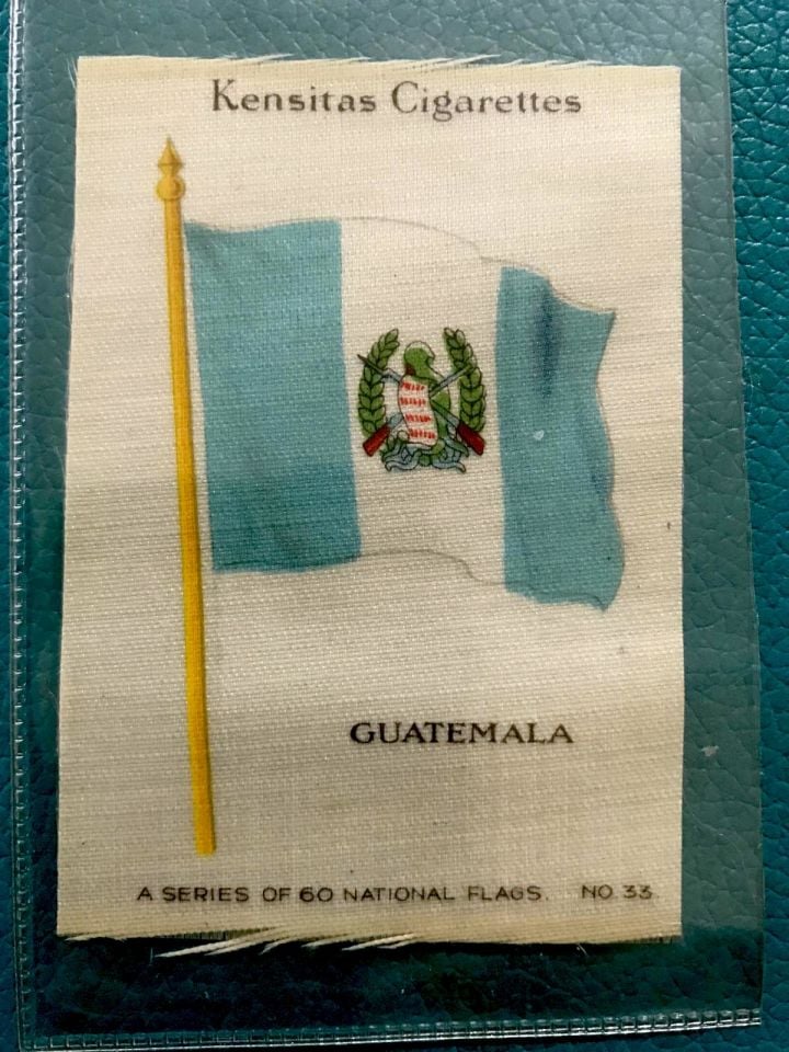 Guatemala - İpek bayrak / Kensitas Cigarettes - 5.5x7.5