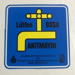İski - Lütfen suyu boşa akıtmayın / 10x10 çıkartma