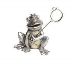 Metal taçlı Kurbağa, kartvizitlik - 9,5 cm
